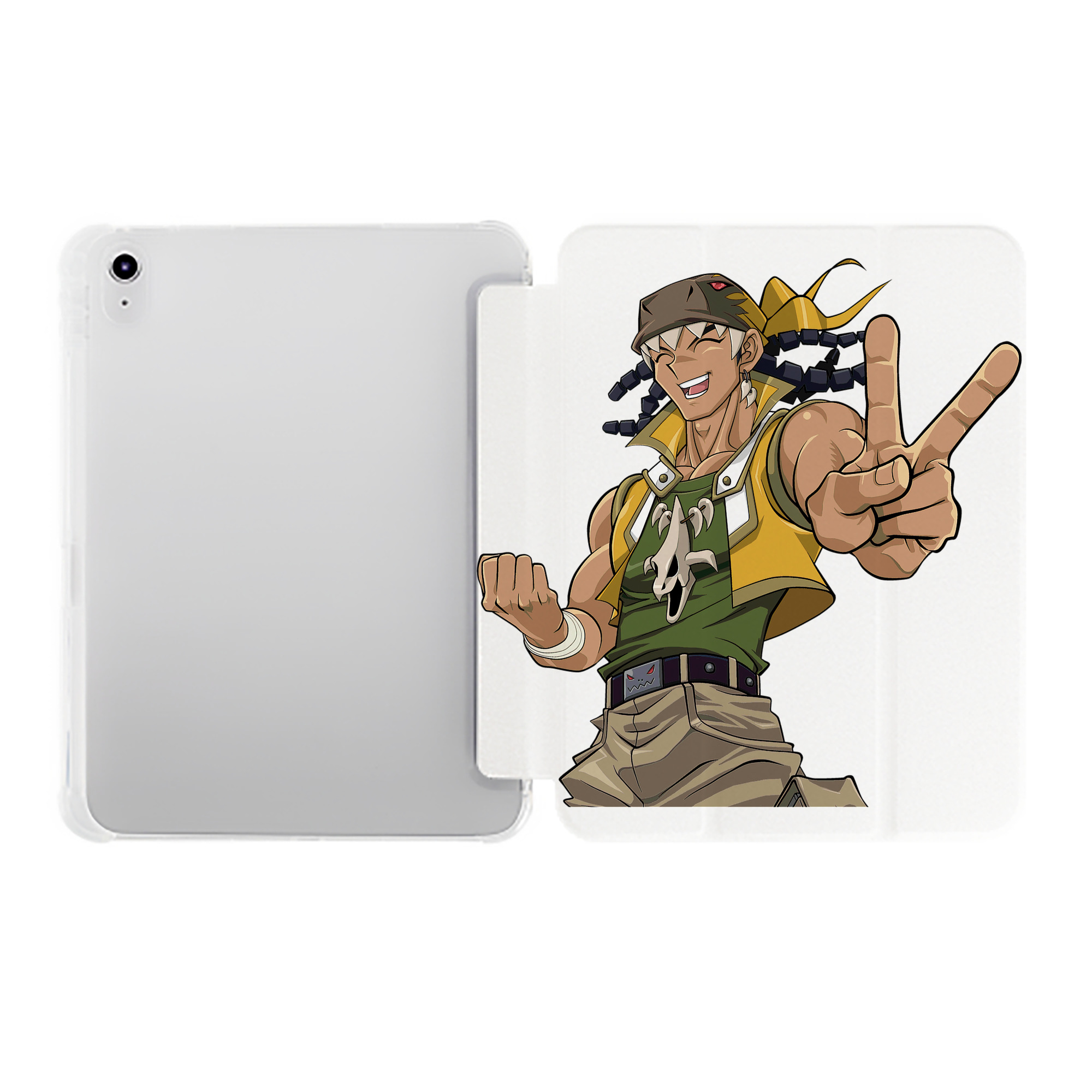 （画像用） 遊☆戯☆王 Yu-Gi-Oh! IPad ケース ペン収納付き 三つ折りスタンド PUレザー×シリコン 対応機種9.5/10.5/10.9インチ